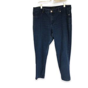 Ag Adriano Goldschmied Jeans Style 50834 Women's Sz 16 Cropped Strech Dark Wash